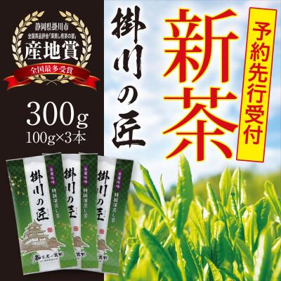 ふるさと納税 掛川市 <2026年新茶・先行受付>高級掛川茶「掛川の匠」100g×3本セット お茶の葛野 5月上旬発送予定