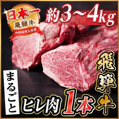 ふるさと納税 羽島市 飛騨牛 ヒレ1本(約3〜4kg)[シャトーブリアン&amp;ヒレ]A4〜A5等級 黒毛和牛