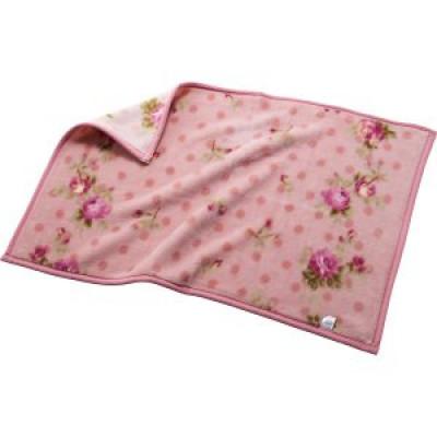 ふるさと納税 泉大津市 洗濯機OK かわいい水玉と花柄のアクリルマイヤーひざ掛け 約70×100cm