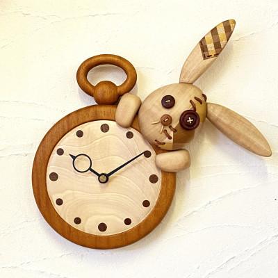 ふるさと納税 養父市 [cotree]ラビットクロック WH〜時を包む、ぬくもりの白うさぎ〜