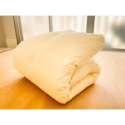 ふるさと納税 北杜市 230本ブロード本掛け羽毛布団 冬掛けダブルサイズ ダウン85% 羽毛量1.6kg(col:キナリ)