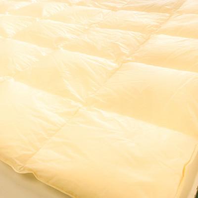 ふるさと納税 北杜市 230本ブロード肌掛け羽毛布団 ダブルサイズ ダウン85% 羽毛量0.6kg(col:キナリ)