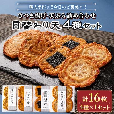 ふるさと納税 長洲町 さつま揚げ天ぷら詰合せ 日替わり天 4種 計16枚