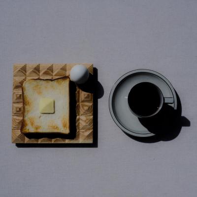 ふるさと納税 朝日村 [栗の木]木製トーストプレート 食パン1枚サイズ 18×18cm|パン皿