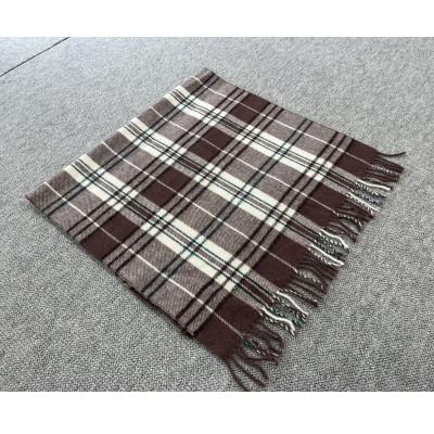 ふるさと納税 泉大津市 ウール100% 可愛いチェック柄のウールひざ掛け 大判サイズ(70×130cm) AW-500