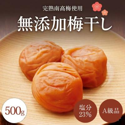 ふるさと納税 田辺市 無添加梅干し [A級品]紀州南高梅 紀州完熟白干し梅 500g 塩分23% [spo011]