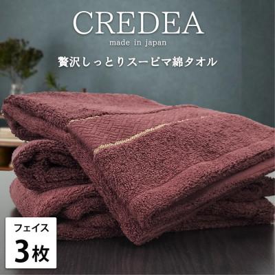 ふるさと納税 泉大津市 [フェイス3枚組]贅沢スーピマ綿フェイスタオル クレディアWRE