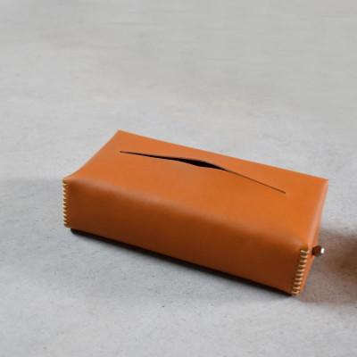 ふるさと納税 河内長野市 本革ティッシュカバー ベーシック キャメル 国産レザー Teha'amana