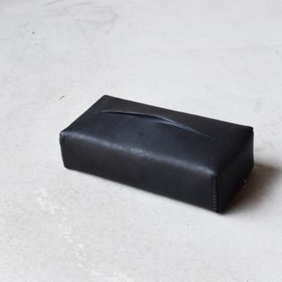 ふるさと納税 河内長野市 本革ティッシュカバー スモーク ブラック 国産レザ- Teha'amana