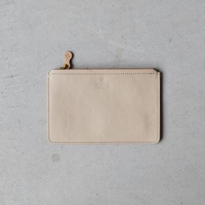 ふるさと納税 河内長野市 本革スクエアポーチ S ベーシック オフホワイト 国産レザー Teha'amana