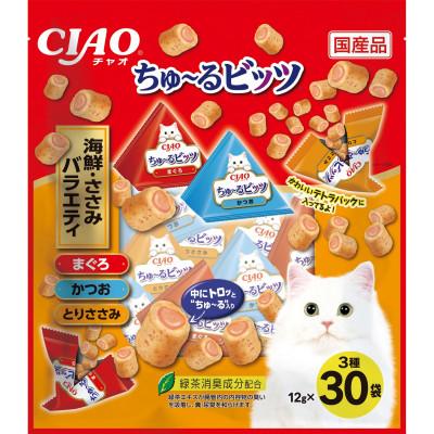 ふるさと納税 静岡市 いなば 猫・CIAOちゅ〜るビッツ 海鮮・ささみバラエティ (12g×30袋)×8袋