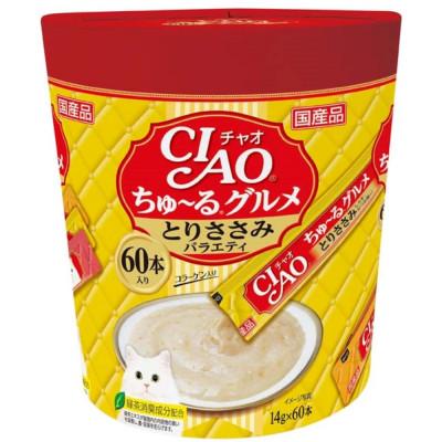 ふるさと納税 静岡市 いなば 猫・CIAOちゅ〜るグルメ とりささみバラエティ (14g×60本)×8箱