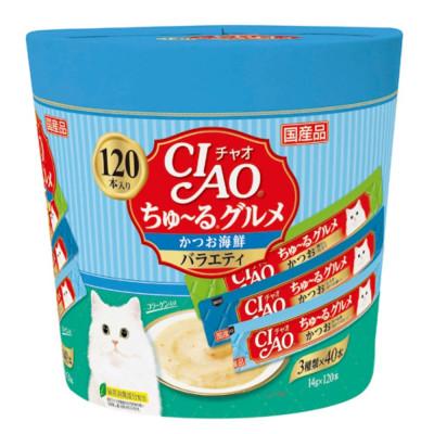 ふるさと納税 静岡市 いなば 猫・CIAOちゅ〜るグルメ かつお海鮮バラエティ (14g×120本)×4箱