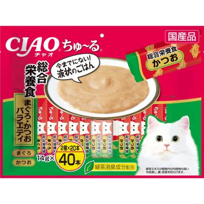 ふるさと納税 静岡市 いなば 猫・CIAOちゅ〜る 総合栄養食 まぐろ・かつおバラエティ (14g×40本)×8袋