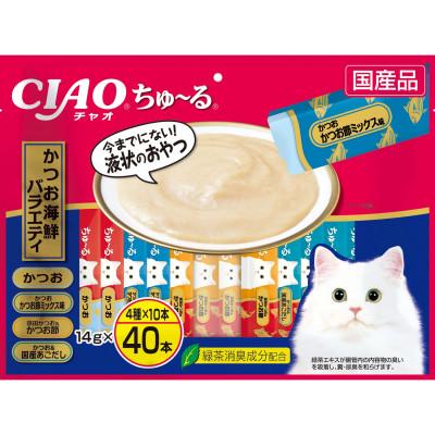 ふるさと納税 静岡市 いなば 猫・CIAOちゅ〜る かつお海鮮バラエティ (14g×40本)×8袋