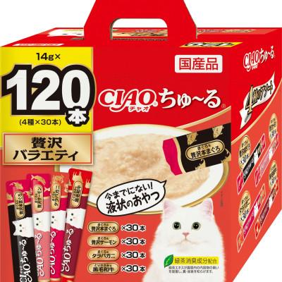 ふるさと納税 静岡市 いなば 猫・CIAOちゅ〜る 贅沢バラエティ (14g×120本)×4箱