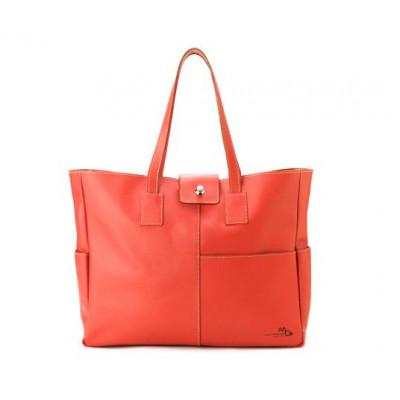 ふるさと納税 姫路市 0524 A4サイズでPCが入るシンプルな本革トートバッグ バーミリオン