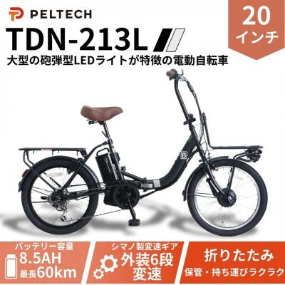 ふるさと納税 和泉市 20インチ折畳電動アシスト自転車 シマノ6段 前後キャリア LED(TDN-213L)[ブラック]