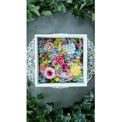 ふるさと納税 吹田市 プリザーブドフラワー 春色のフレームアレンジメント