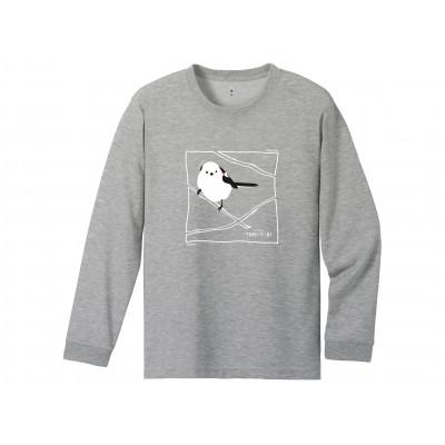 ふるさと納税 小清水町 モンベル×小清水町コラボウイックロン長袖Tシャツ「シマエナガ」 ヘザーチャコール Lサイズ