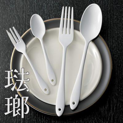 ふるさと納税 燕市 燕三条 琺瑯 ディナーカトラリーセット 4本 スプーン フォーク ステンレス ホーローホワイト