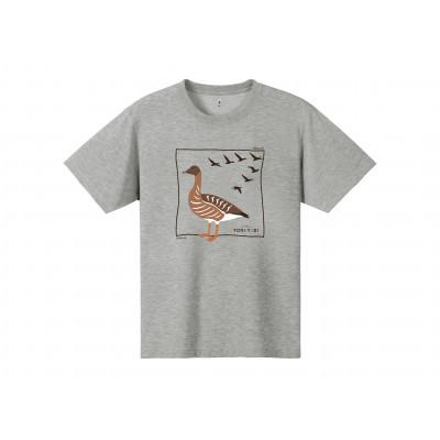 ふるさと納税 小清水町 モンベル×小清水町コラボウイックロンTシャツ「ヒシクイ」 ヘザーチャコール Sサイズ