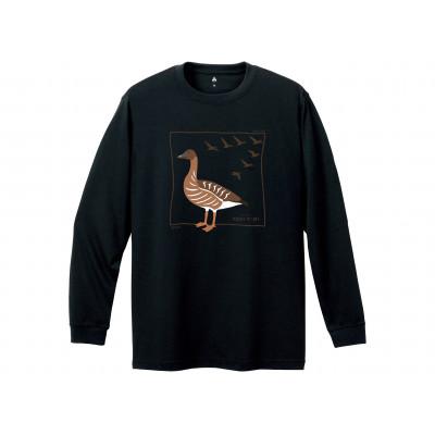 ふるさと納税 小清水町 モンベル×小清水町コラボウイックロン長袖Tシャツ「ヒシクイ」 ブラック XLサイズ