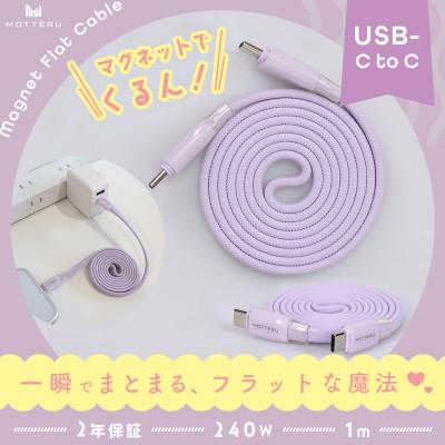 ふるさと納税 海老名市 マグネットフラットケーブル PD240W対応 ペールアイリス(MOT-MGFCC100-PU)