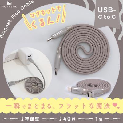 ふるさと納税 海老名市 マグネットフラットケーブル PD240W対応 ラテグレージュ (MOT-MGFCC100-GY)