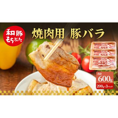 ふるさと納税 大河原町 焼肉用 豚バラ 和豚 もちぶた 200g×3