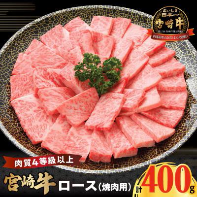 ふるさと納税 都農町 宮崎牛ロース(焼肉用)計400g[T050-0035]