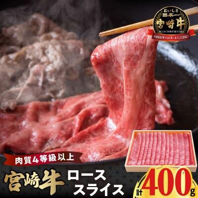 ふるさと納税 都農町 宮崎牛ローススライス(計400g)[T050-0055]