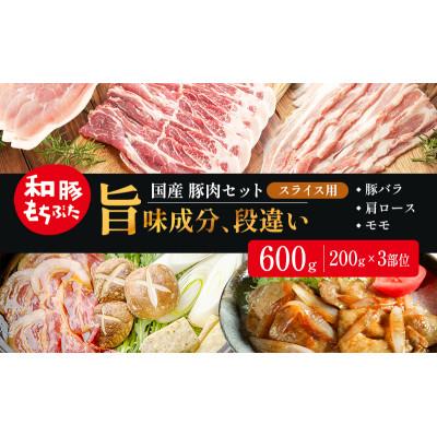 ふるさと納税 大河原町 和豚もちぶた お試しセット スライス用 600g(200g×3部位)