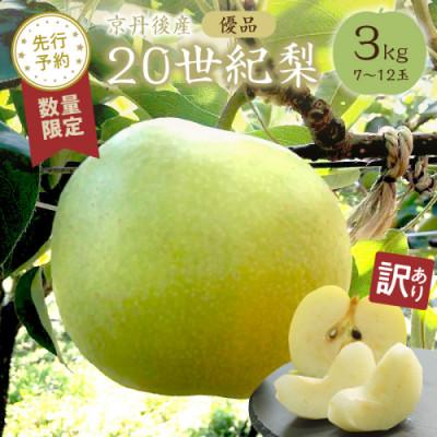 ふるさと納税 京丹後市 [先行予約/数量限定]訳あり20世紀梨 優品 3kg(7〜12玉入り)(2026年9月上旬〜発送)