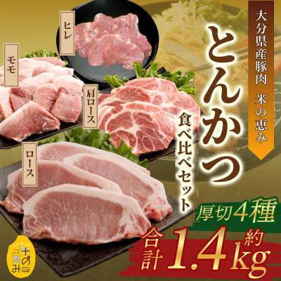 ふるさと納税 九重町 とんかつ4種食べ比べセット 1.4kg[大分県産豚肉|米の恵み]