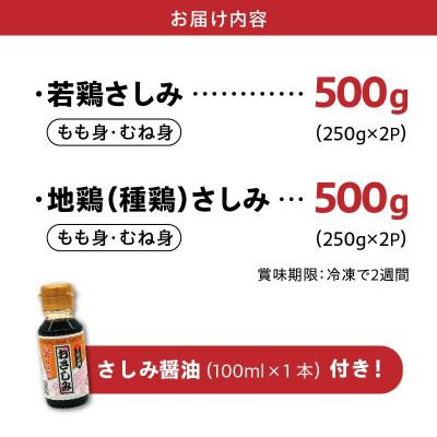 ふるさと納税 南九州市 剛火あぶりの若鶏・地鶏(種鶏)さしみ(タタキ)2種盛合せ1kgさしみ醤油付 008-40 |  | 02