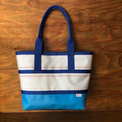 ふるさと納税 諏訪市 [SUWAプレミアム]トートバッグAタイプ バイカラーブルー(L)(パイピングカラー:青)