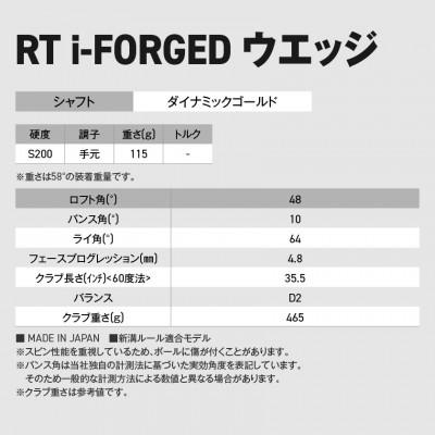 ふるさと納税 都城市 RT i-FORGED ウエッジ ダイナミックゴールドシャフト【48度/S200】_2