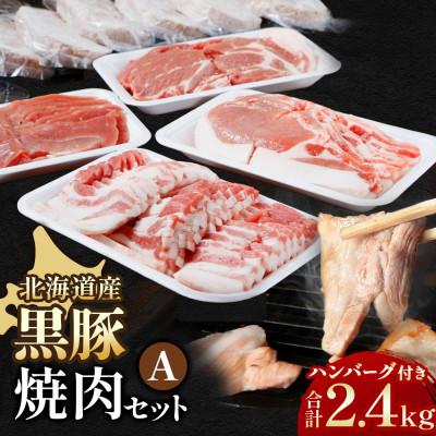 ふるさと納税 池田町 北海道 黒豚焼肉Aセット ハンバーグ8個付 合計2400g