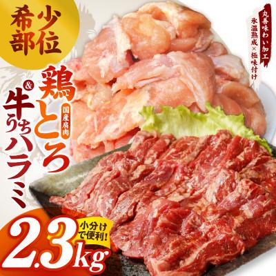 ふるさと納税 泉佐野市 [氷温熟成]希少部位セット 牛うちハラミ800g&amp;国産鶏とろ(肩肉)1.5kg