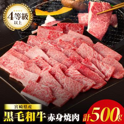 ふるさと納税 都農町 [肉質等級4等級以上]宮崎県産 黒毛和牛 赤身焼肉(計500g)[T030-0925](都農町)