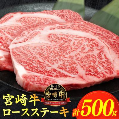 ふるさと納税 都農町 [生産者応援]宮崎牛ロースステーキ(計500g)[T030-1075](都農町)
