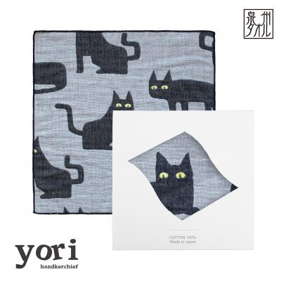 ふるさと納税 泉佐野市 yoriハンカチ単品ハンカチギフト(ネコ)ハンカチ 泉州タオル ギフト