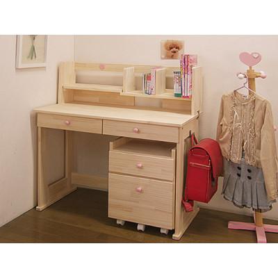 ふるさと納税 筑後市 ハンドメイド学習机「ハート」パイン材3点セット