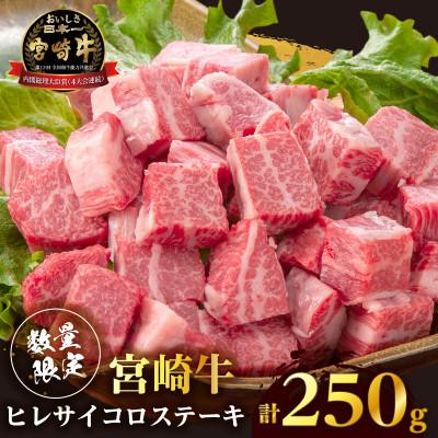 ふるさと納税 都農町 [数量限定]宮崎牛ヒレサイコロステーキ(計250g) [T041-0135]