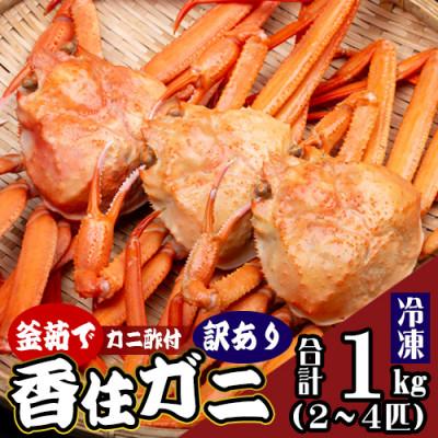 ふるさと納税 香美町 兵庫県香住産 訳あり 茹で 香住ガニ 約1kg(2〜4匹)冷凍