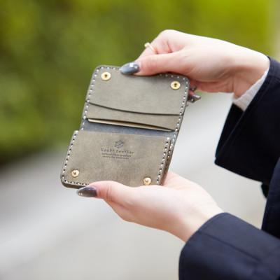 ふるさと納税 豊岡市 豊岡財布 haaki Leather コインパース HLW304 グリージオ