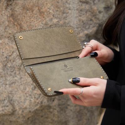 ふるさと納税 豊岡市 豊岡財布 haaki Leather ロングウォレット HLW305 グリージオ