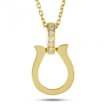 ふるさと納税 昭和町 18金 馬蹄 ダイヤモンドペンダントトップ ネックレス 250611400dycm-s
