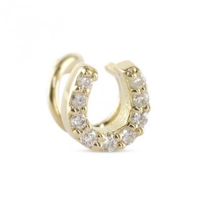 ふるさと納税 昭和町 18金馬蹄ダイヤモンドピアス片耳用 イエローゴールド キャッチナッシャー250612201dyu